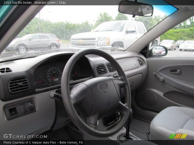 Emerald Green / Gray 2001 Kia Rio Sedan