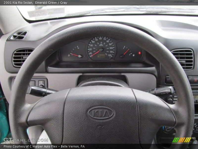 Emerald Green / Gray 2001 Kia Rio Sedan
