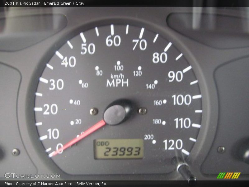 Emerald Green / Gray 2001 Kia Rio Sedan