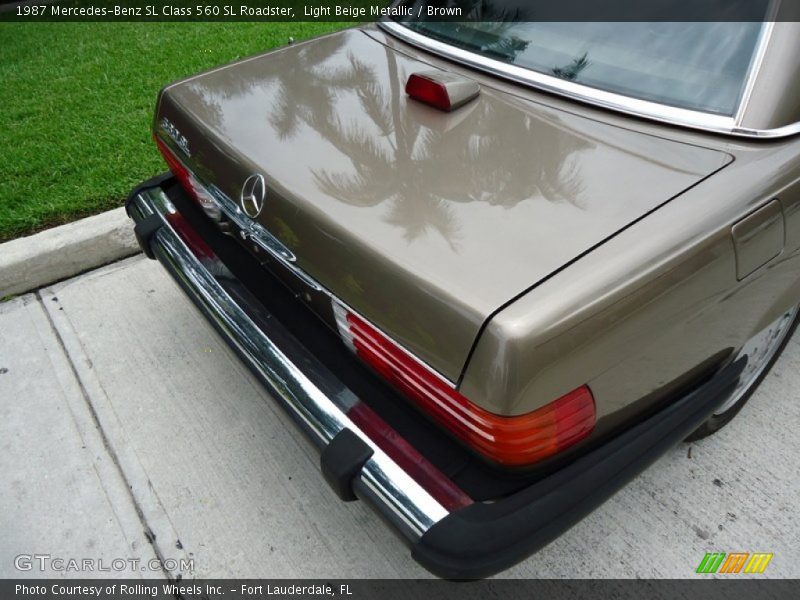 Light Beige Metallic / Brown 1987 Mercedes-Benz SL Class 560 SL Roadster