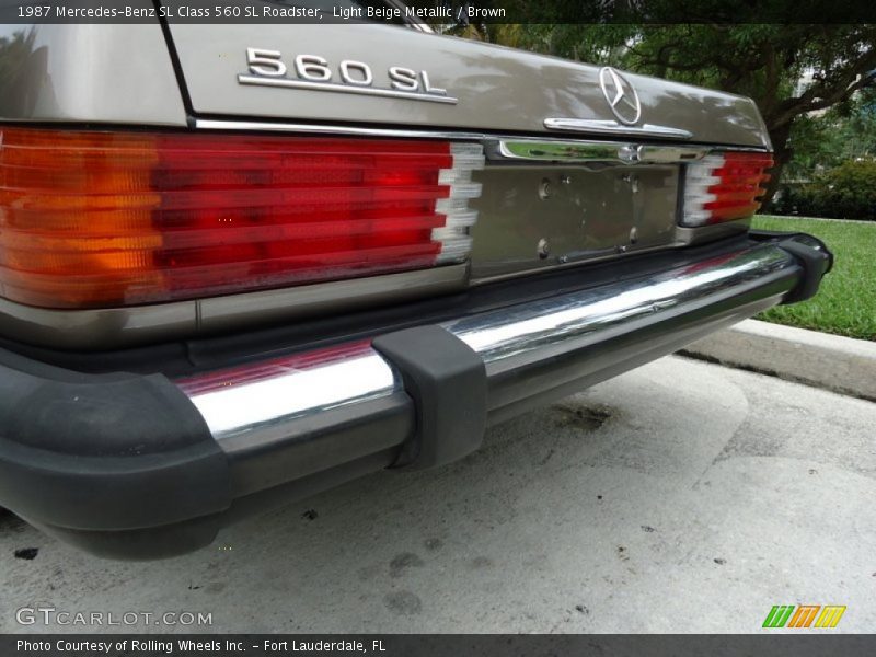 Light Beige Metallic / Brown 1987 Mercedes-Benz SL Class 560 SL Roadster