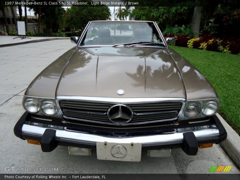 Light Beige Metallic / Brown 1987 Mercedes-Benz SL Class 560 SL Roadster