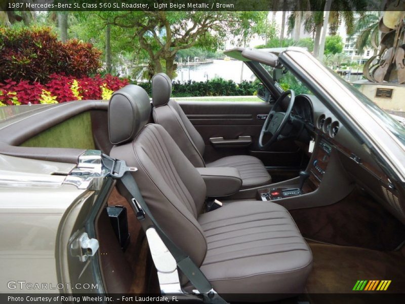 Light Beige Metallic / Brown 1987 Mercedes-Benz SL Class 560 SL Roadster