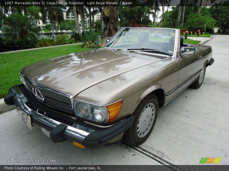 Light Beige Metallic / Brown 1987 Mercedes-Benz SL Class 560 SL Roadster