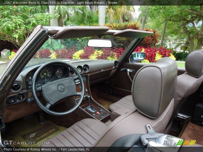 Light Beige Metallic / Brown 1987 Mercedes-Benz SL Class 560 SL Roadster