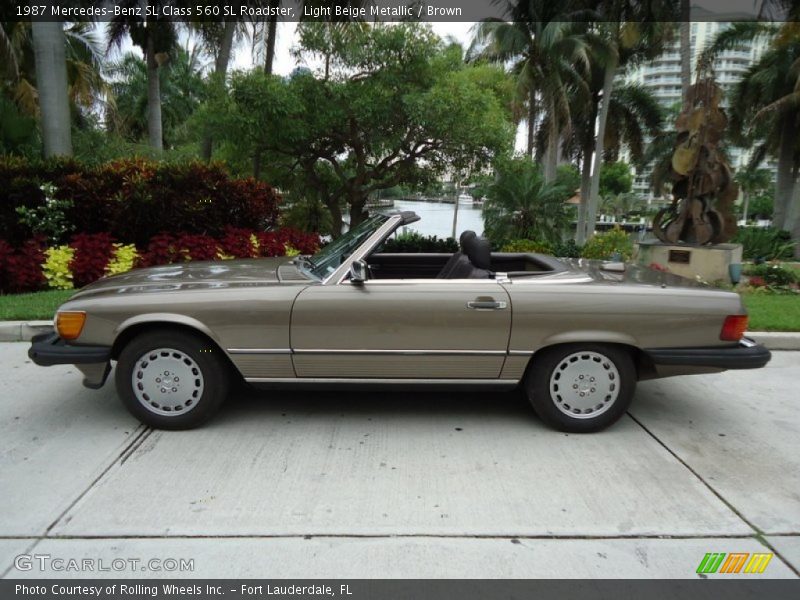 Light Beige Metallic / Brown 1987 Mercedes-Benz SL Class 560 SL Roadster