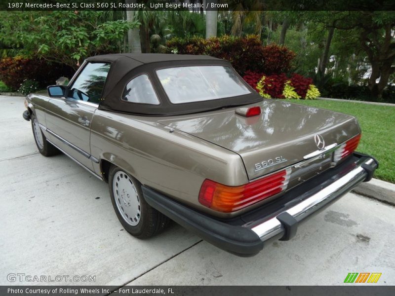 Light Beige Metallic / Brown 1987 Mercedes-Benz SL Class 560 SL Roadster