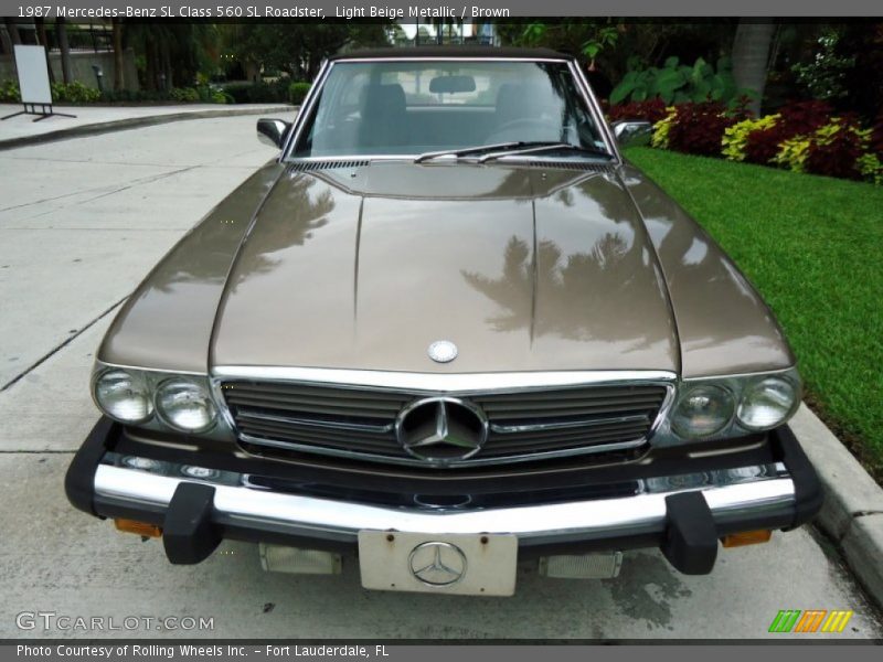 Light Beige Metallic / Brown 1987 Mercedes-Benz SL Class 560 SL Roadster
