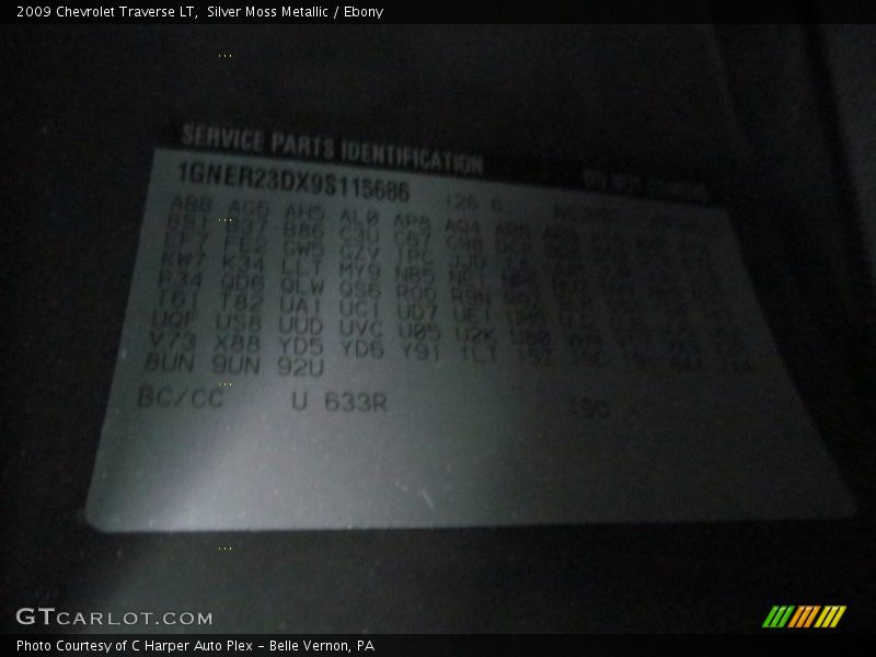 Silver Moss Metallic / Ebony 2009 Chevrolet Traverse LT