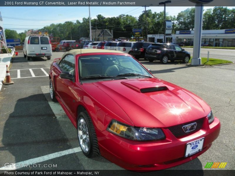 Laser Red Metallic / Medium Parchment 2001 Ford Mustang GT Convertible