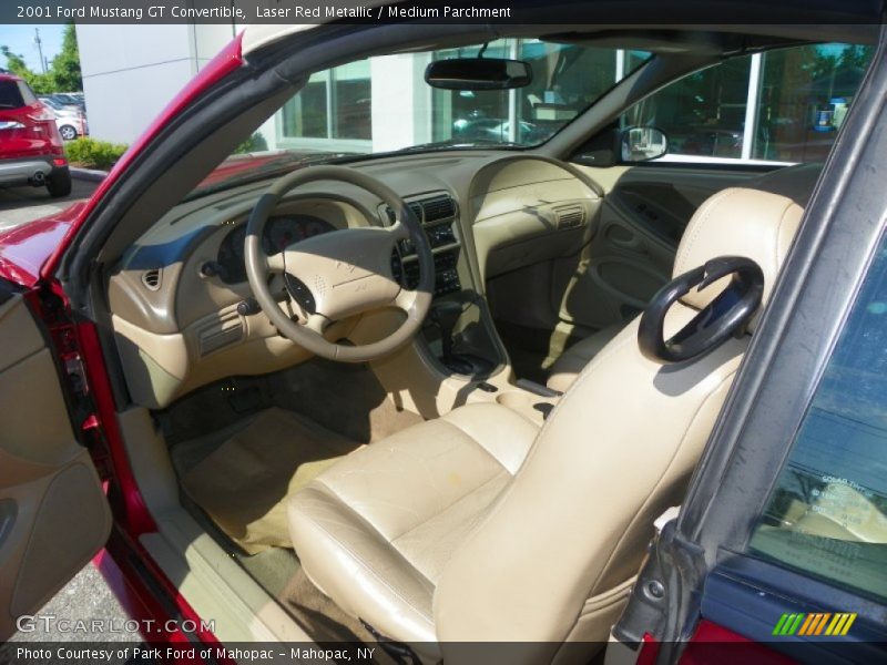 Laser Red Metallic / Medium Parchment 2001 Ford Mustang GT Convertible