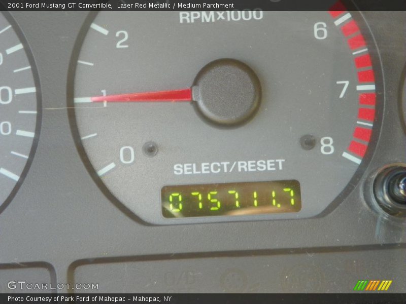Laser Red Metallic / Medium Parchment 2001 Ford Mustang GT Convertible