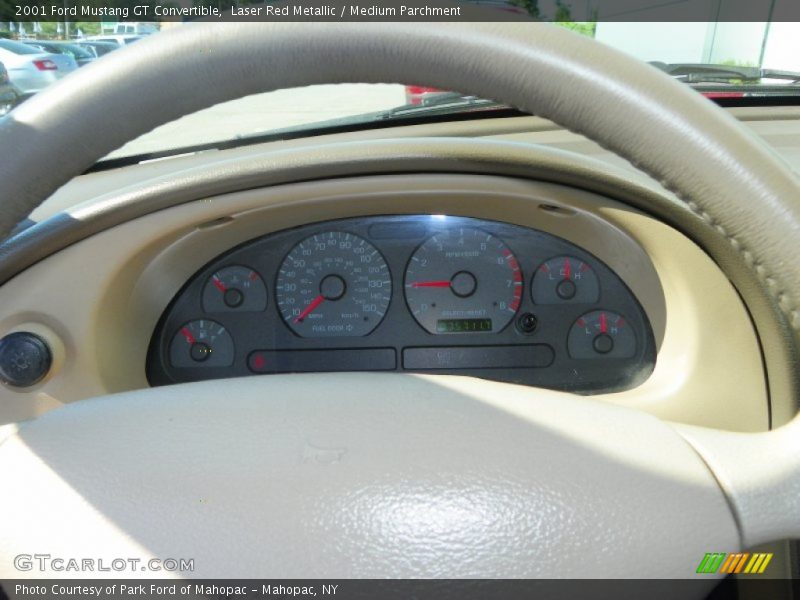 Laser Red Metallic / Medium Parchment 2001 Ford Mustang GT Convertible