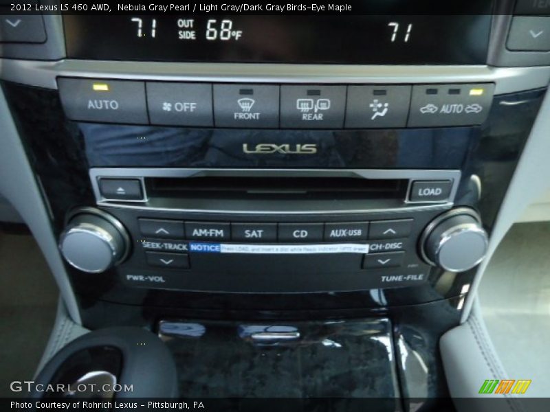 Nebula Gray Pearl / Light Gray/Dark Gray Birds-Eye Maple 2012 Lexus LS 460 AWD