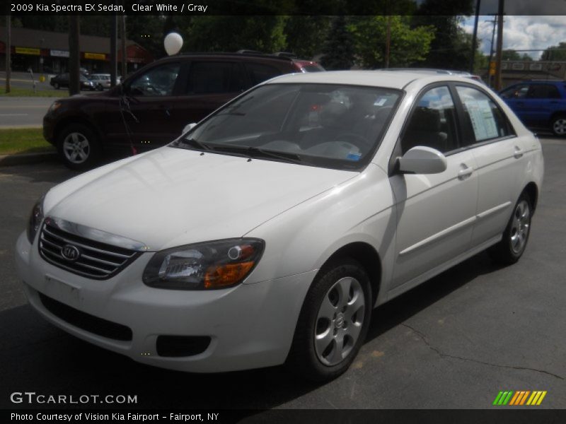 Clear White / Gray 2009 Kia Spectra EX Sedan