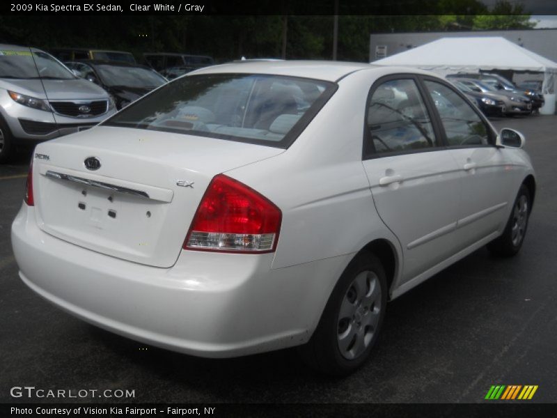 Clear White / Gray 2009 Kia Spectra EX Sedan