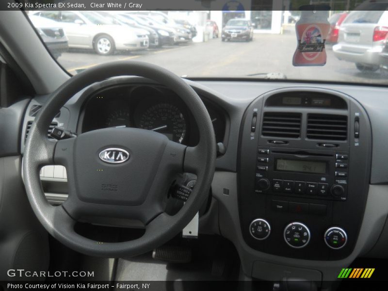 Clear White / Gray 2009 Kia Spectra EX Sedan