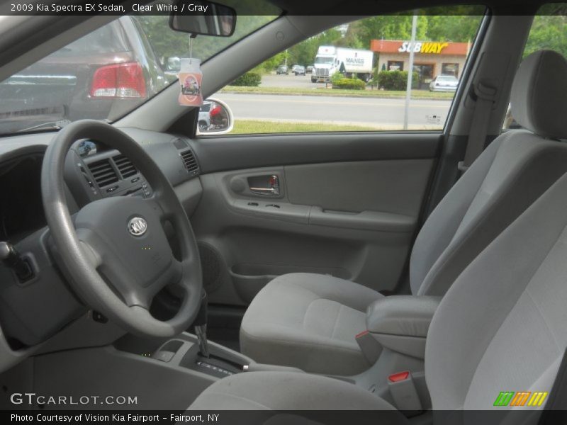 Clear White / Gray 2009 Kia Spectra EX Sedan
