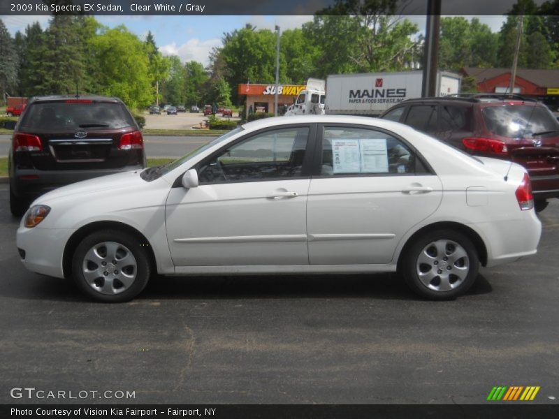 Clear White / Gray 2009 Kia Spectra EX Sedan