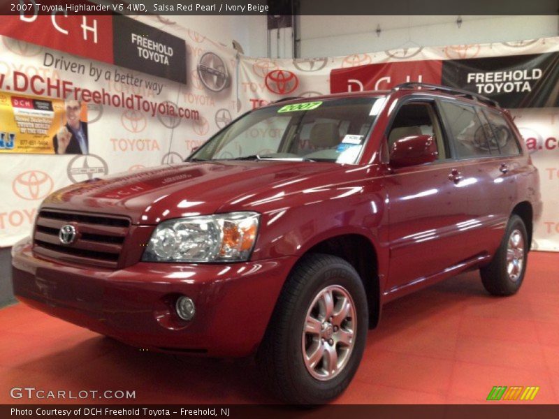 Salsa Red Pearl / Ivory Beige 2007 Toyota Highlander V6 4WD