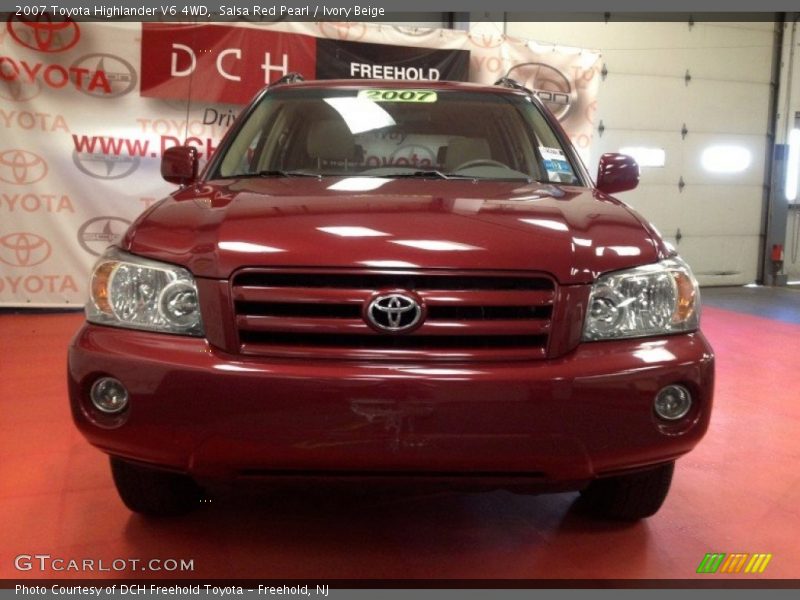 Salsa Red Pearl / Ivory Beige 2007 Toyota Highlander V6 4WD