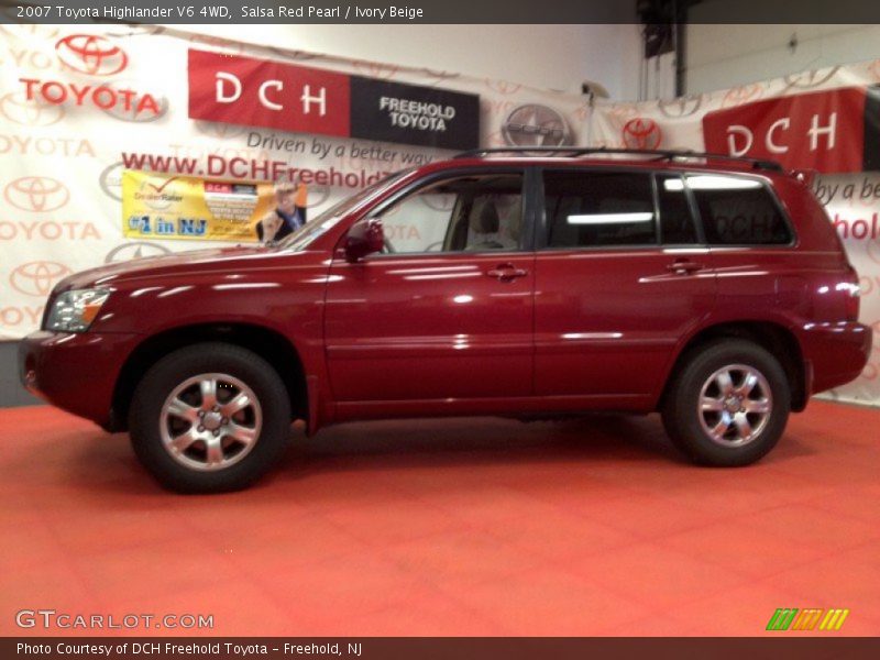 Salsa Red Pearl / Ivory Beige 2007 Toyota Highlander V6 4WD