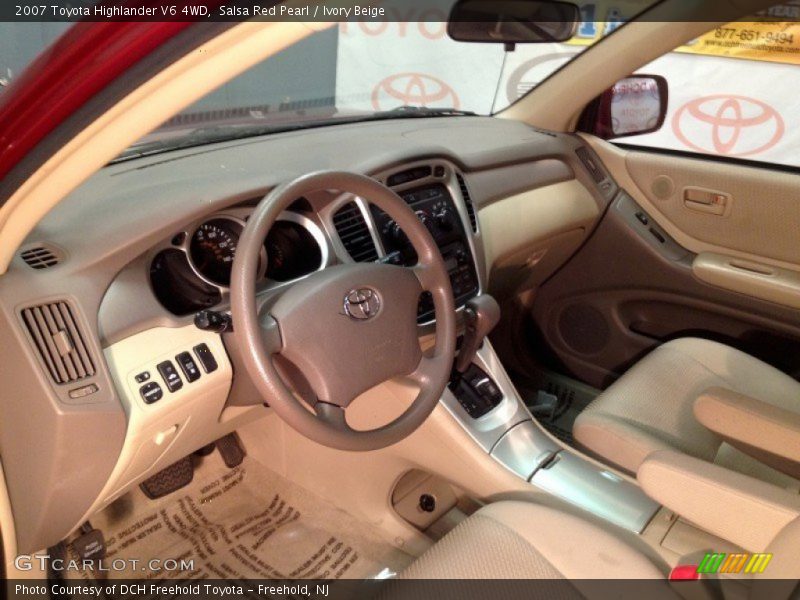 Salsa Red Pearl / Ivory Beige 2007 Toyota Highlander V6 4WD