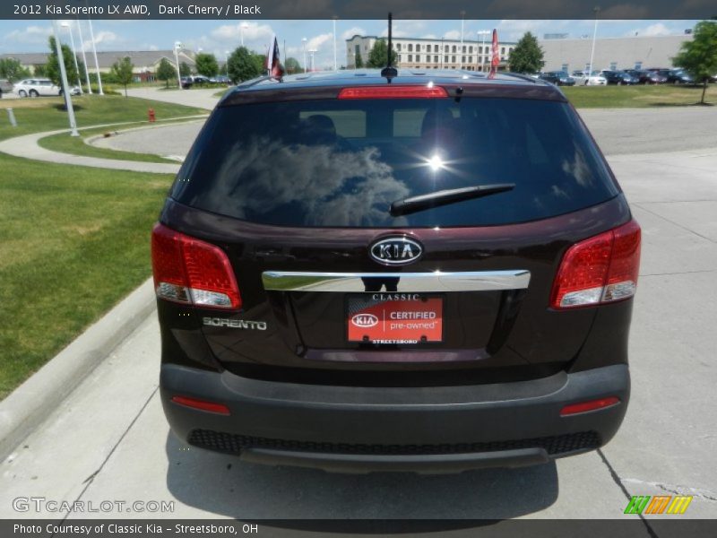 Dark Cherry / Black 2012 Kia Sorento LX AWD