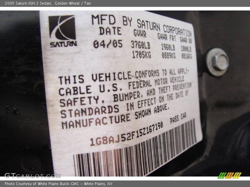 Golden Wheat / Tan 2005 Saturn ION 2 Sedan