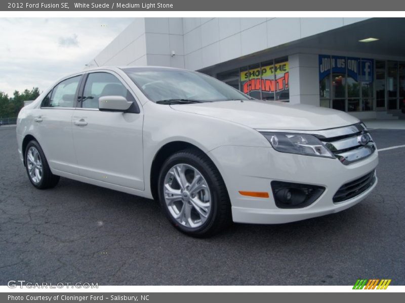 White Suede / Medium Light Stone 2012 Ford Fusion SE