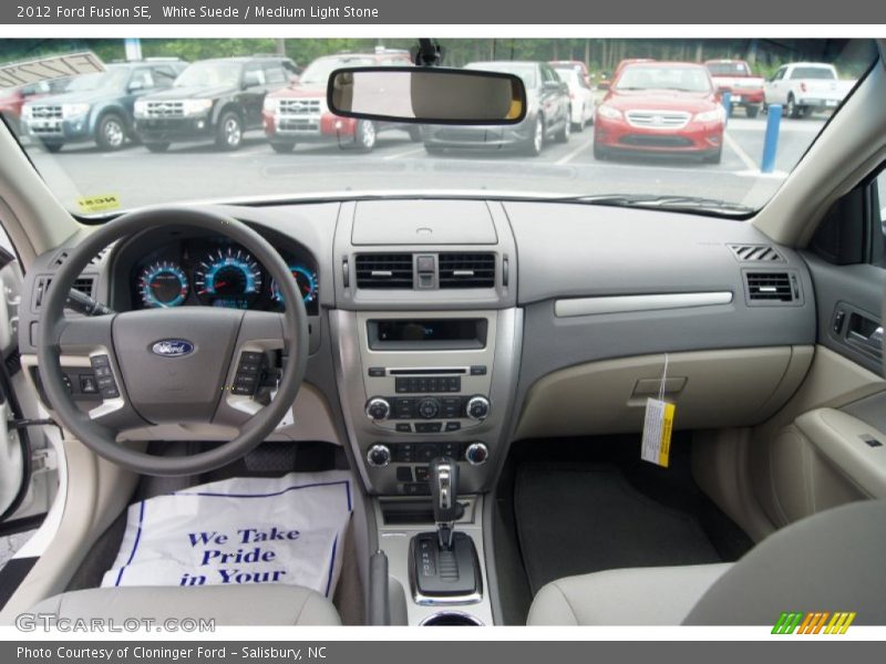 White Suede / Medium Light Stone 2012 Ford Fusion SE