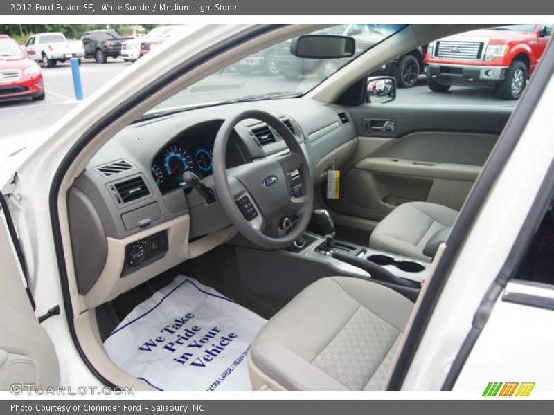 White Suede / Medium Light Stone 2012 Ford Fusion SE