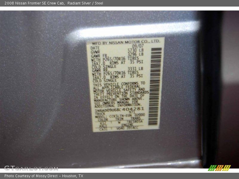 Radiant Silver / Steel 2008 Nissan Frontier SE Crew Cab