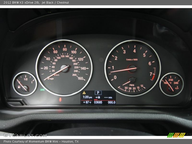 Jet Black / Chestnut 2012 BMW X3 xDrive 28i