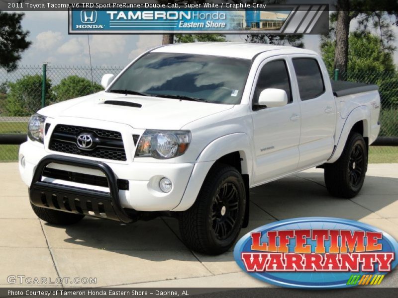 Super White / Graphite Gray 2011 Toyota Tacoma V6 TRD Sport PreRunner Double Cab
