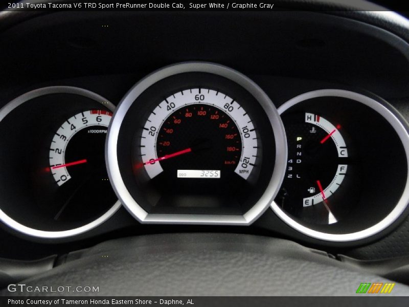 Super White / Graphite Gray 2011 Toyota Tacoma V6 TRD Sport PreRunner Double Cab