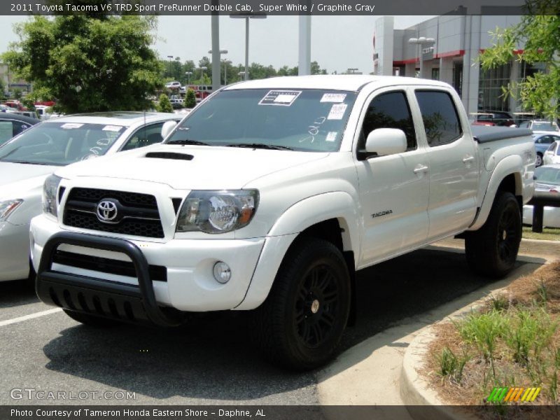 Super White / Graphite Gray 2011 Toyota Tacoma V6 TRD Sport PreRunner Double Cab