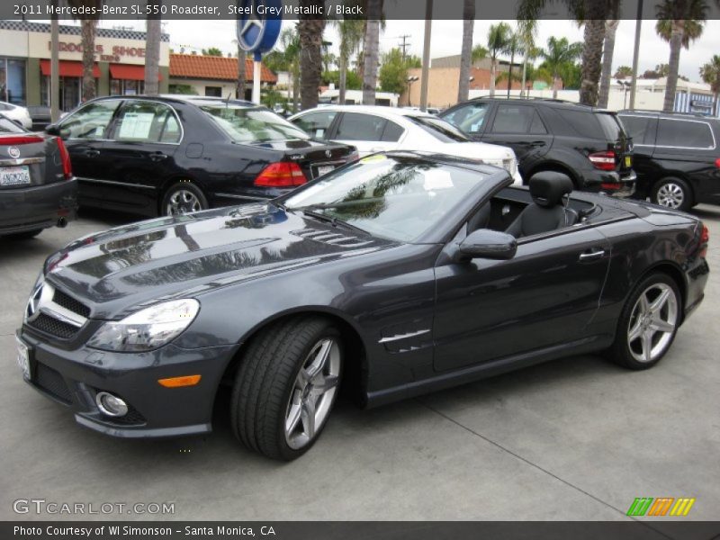 Steel Grey Metallic / Black 2011 Mercedes-Benz SL 550 Roadster