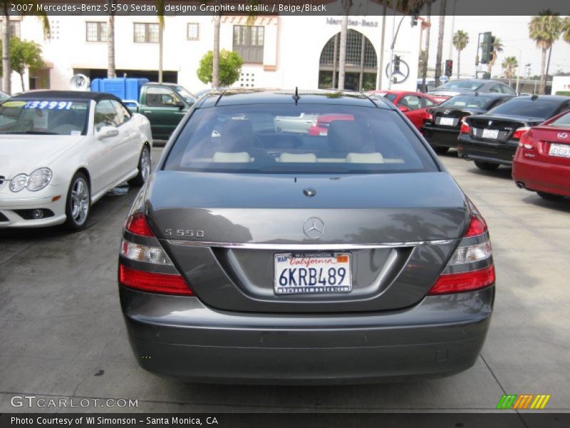 designo Graphite Metallic / Beige/Black 2007 Mercedes-Benz S 550 Sedan