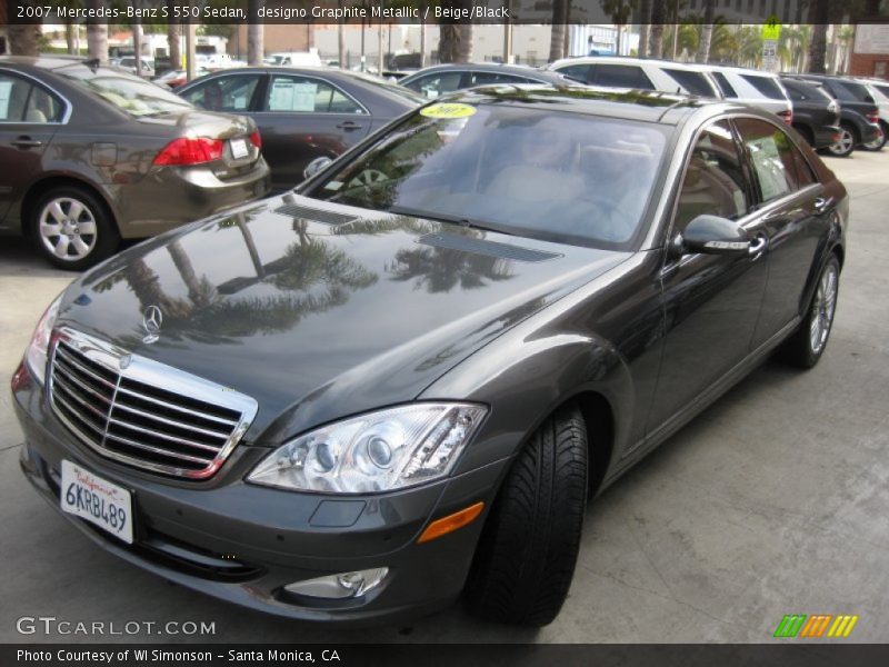designo Graphite Metallic / Beige/Black 2007 Mercedes-Benz S 550 Sedan