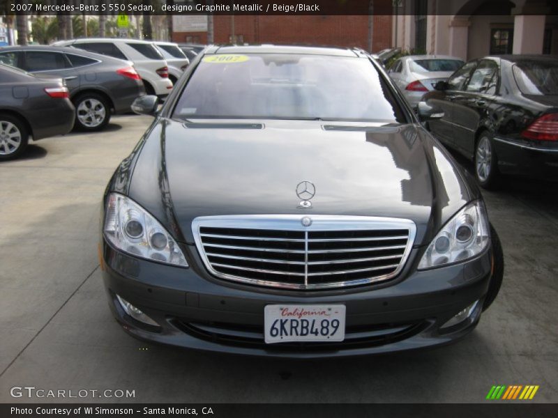 designo Graphite Metallic / Beige/Black 2007 Mercedes-Benz S 550 Sedan