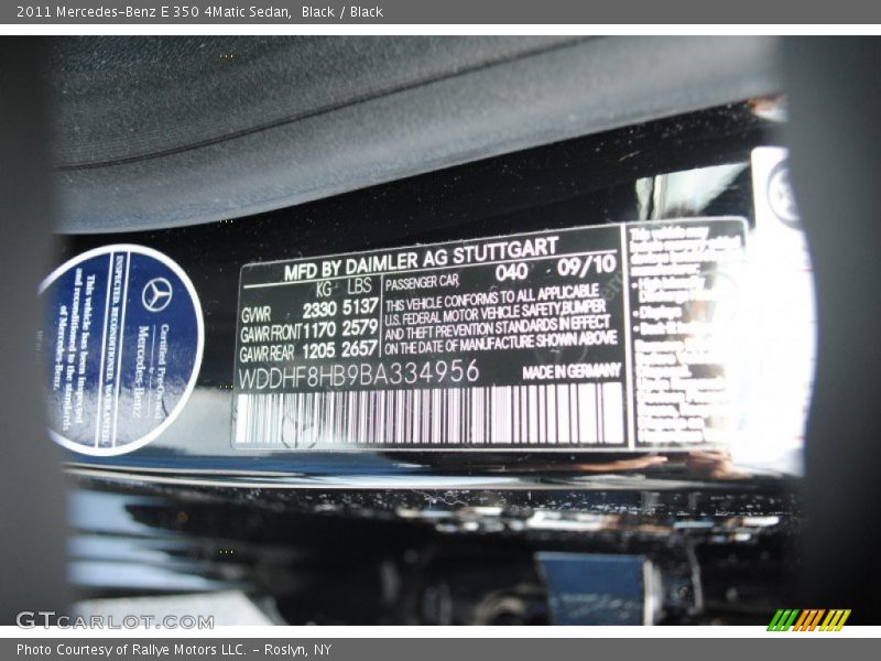 Black / Black 2011 Mercedes-Benz E 350 4Matic Sedan