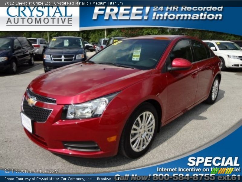 Crystal Red Metallic / Medium Titanium 2012 Chevrolet Cruze Eco