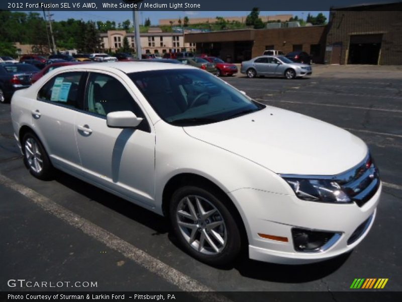 White Suede / Medium Light Stone 2012 Ford Fusion SEL V6 AWD