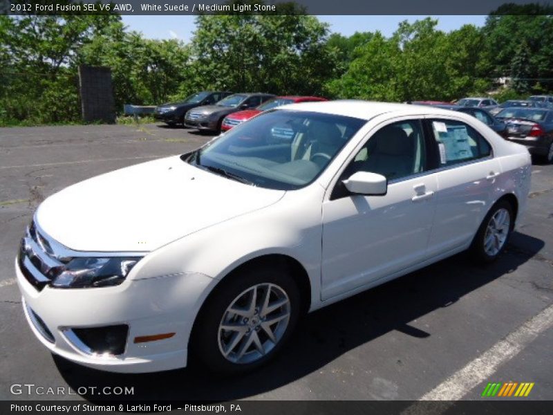 White Suede / Medium Light Stone 2012 Ford Fusion SEL V6 AWD