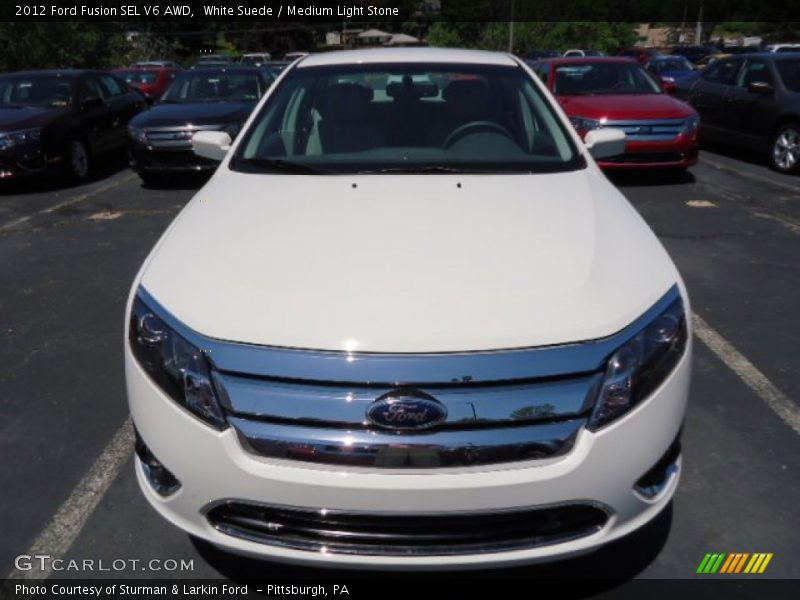 White Suede / Medium Light Stone 2012 Ford Fusion SEL V6 AWD