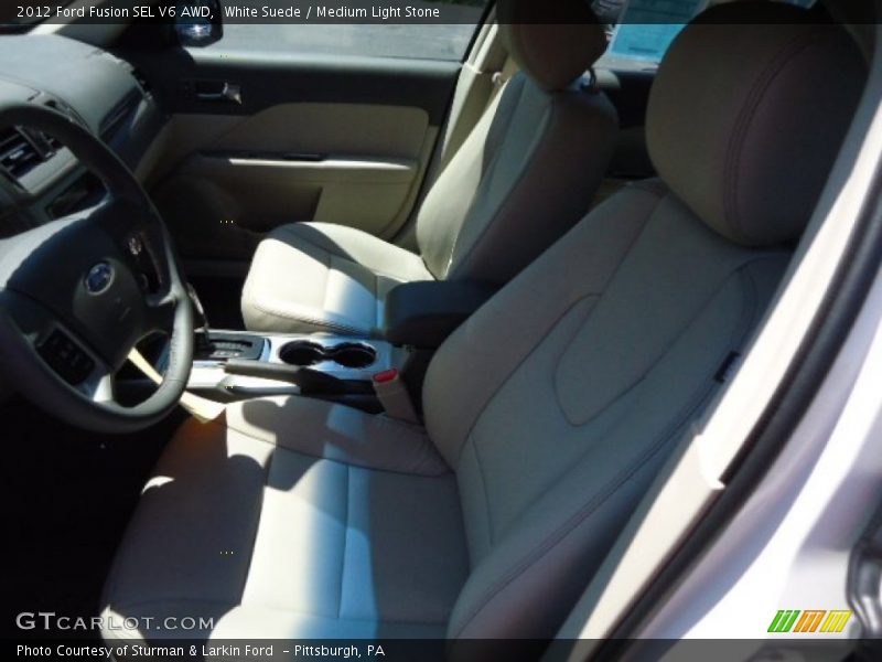 White Suede / Medium Light Stone 2012 Ford Fusion SEL V6 AWD