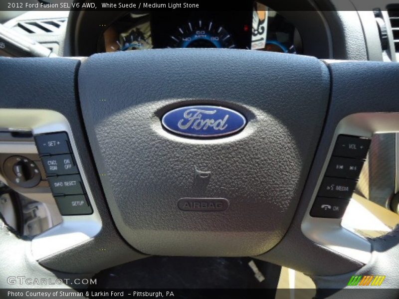 White Suede / Medium Light Stone 2012 Ford Fusion SEL V6 AWD