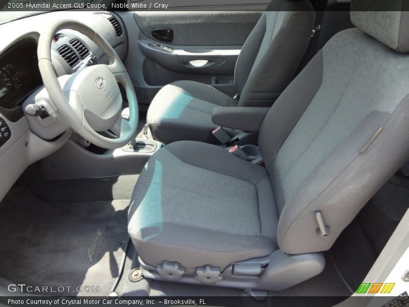 Noble White / Gray 2005 Hyundai Accent GLS Coupe
