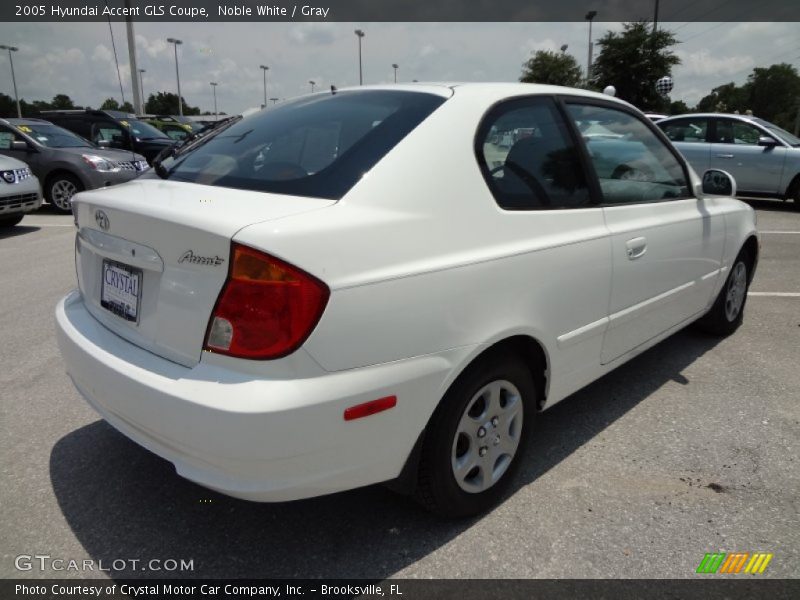 Noble White / Gray 2005 Hyundai Accent GLS Coupe
